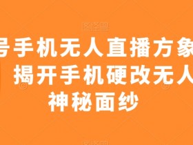 手机无人直播赚钱秘籍：视频号掘金项目大揭秘-54创业网