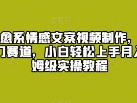 爆火情感文案视频制作教程：冷门赛道轻松月入过万，小白必看保姆级实操-54创业网