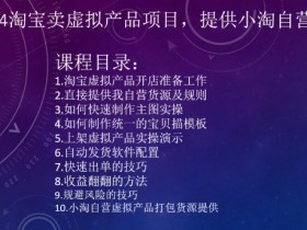 2024淘宝虚拟产品赚钱项目：小淘自营货源稳定，新手轻松上手-54创业网