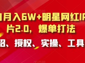 明星网红IP切片2.0：小白月入6W+爆单秘籍（授权/实操/工具包）-54创业网