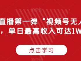 视频号无人直播2.0揭秘：单日收入1W+的无人直播实操教程-54创业网