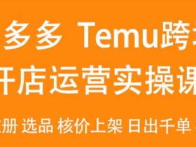2024Temu跨境开店运营实操课：开店注册选品核价上架，日出千单实战玩法-54创业网