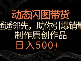 动态闪图带货玩法揭秘：冷门技术引爆销量，日赚500+轻松实现-54创业网