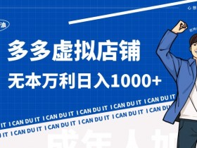 拼多多虚拟店铺玩法：无本日赚1000+不发货不售后超神攻略-54创业网