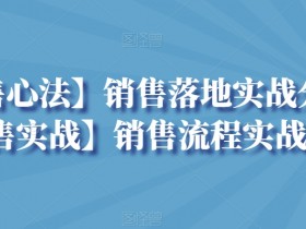 销售实战：高效销售流程与落地心法，业绩翻倍秘诀-54创业网