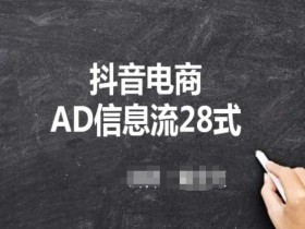 抖音广告投放课程：28式AD信息流技巧，电商小白必学-54创业网