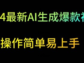 2024最新AI爆款视频教程：日入500+简单操作揭秘-54创业网