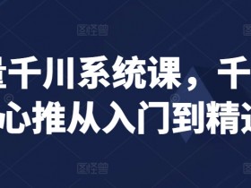 巨量千川系统课：零基础速成千川投放与随心推实战技巧-54创业网