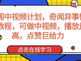 奇闻阁中视频计划：超高播放量+巨给力点赞的奇闻异事怪谈教程-54创业网