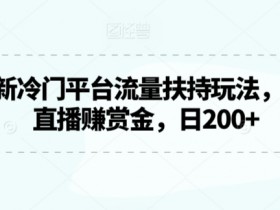2024冷门平台流量扶持玩法：无人游戏直播赚赏金日入200+揭秘-54创业网