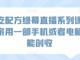 小吃配方直播课：手机电脑在家创业，绿幕直播轻松创收-54创业网