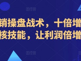 10倍利润增长：新营销操盘战术与内核技能大揭秘-54创业网