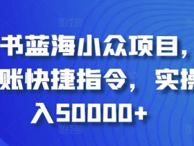 自动记账快捷指令：小红书蓝海项目实操，轻松月入5W+揭秘-54创业网