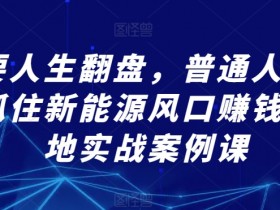 普通人如何靠新能源赚钱？3个实战案例教你抓住风口翻盘-54创业网