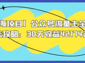 公众号流量主赚钱攻略：30天收益4万+的蓝海项目揭秘-54创业网