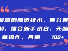新手必学：短剧搬运技术100%原创，无脑操作月赚2000+【揭秘】-54创业网