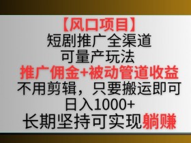 短剧推广赚钱：双重收益玩法揭秘，0剪辑搬运躺赚佣金-54创业网