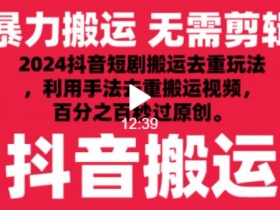 2024抖音搬运技术揭秘：短剧视频去重手法+工具秒过原创-54创业网