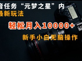 抖音任务元梦之星怎么玩？新手小白无脑操作，轻松月入10000+攻略-54创业网