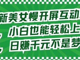 美女慢开屏互动攻略：小白日赚千元技巧大揭秘-54创业网
