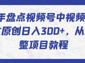 2024年视频号运营教程：从0到1快速过原创，日入300+实战攻略-54创业网