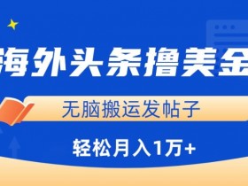海外头条撸美金：无脑搬运发帖月入1万+，小白轻松赚钱攻略-54创业网