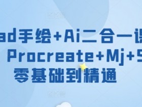 iPad手绘Ai课程：Procreate+Midjourney+Stable Diffusion零基础速成-54创业网