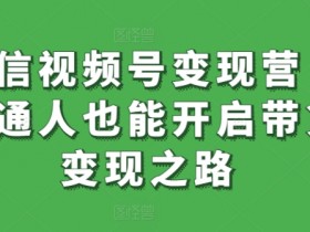 微信视频号变现营：0基础带货赚钱，普通人也能轻松开启副业-54创业网