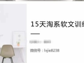 淘系软文训练营15天速成：跟50万年收导师学月入过万技巧-54创业网
