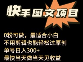2024快手图文带货赚钱攻略：零粉丝无剪辑，单号日入300+实操教程-54创业网