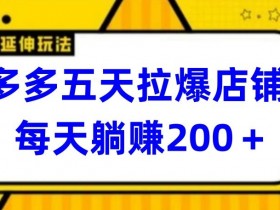 5天快速拉爆店铺流量：揭秘多多躺赚200+的实操技巧-54创业网