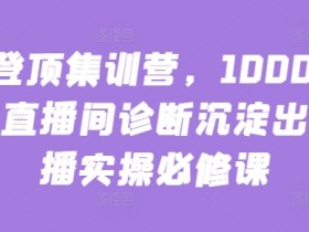 主播直播实操必修课：10000+直播间诊断，全类目登顶技巧-54创业网