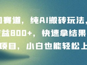冷门AI搬砖项目：单日赚800+，小白轻松上手，长期稳定收益揭秘-54创业网