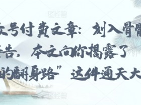刻入骨髓的天机：普通人翻身秘诀，揭露通天改命的终极路径-54创业网