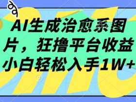 AI治愈系图片赚钱：新手轻松日入1W+的暴利玩法揭秘-54创业网
