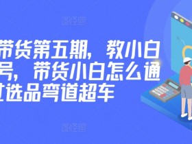 短视频带货第五期：小白起号选品攻略，2980元教你弯道超车-54创业网