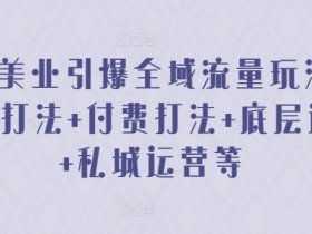 2024美业全域流量玩法：素材+付费打法、底层逻辑与私域运营秘籍-54创业网