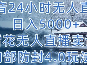 抖音无人直播赚钱秘籍：24小时日入5000+，防封4.0技术大公开-54创业网