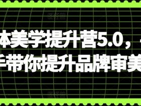 自媒体美学提升营5.0：手把手教你打造高审美品牌形象-54创业网