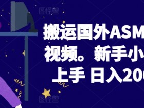 2024搬运国外ASMR助眠视频赚钱：新手小白日入200+实操教程-54创业网