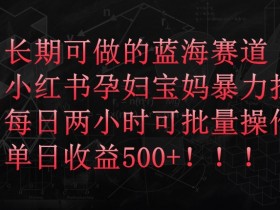 小红书孕妇宝妈拉新玩法：长期蓝海赛道，每天2小时赚500+【暴力揭秘】-54创业网