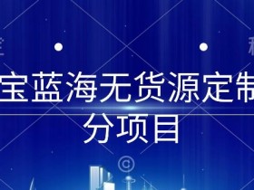 淘宝蓝海无货源项目：0基础起店实操全流程，定制细分玩法大揭秘-54创业网