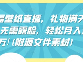 祈福壁纸直播赚钱秘籍：不露脸月入过万，礼物满天飞！附源文件素材-54创业网