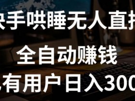 快手无人直播哄睡赚钱：独家挂载技术日入3000+【流程素材大揭秘】-54创业网