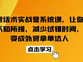 外贸拿单达人速成：外贸话术实战营系统课，告别试错轻松成交-54创业网