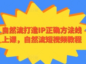自然流IP打造线上课：短视频爆款教程，轻松涨粉变现-54创业网