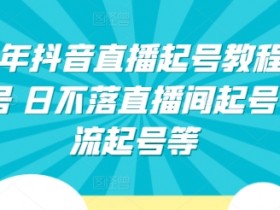 2024抖音直播起号教程：3天速成日不落直播间，自然流正价起号实操秘籍-54创业网