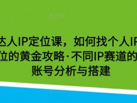 健身达人IP定位课：个人IP定位黄金攻略，不同赛道区别与账号搭建技巧-54创业网