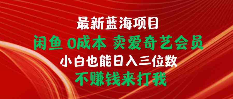 闲鱼0成本卖爱奇艺会员：小白日赚三位数蓝海项目，不赚钱来打我-54创业网
