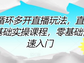 零基础直播速成课：短循环多开直播玩法实操教学-54创业网
